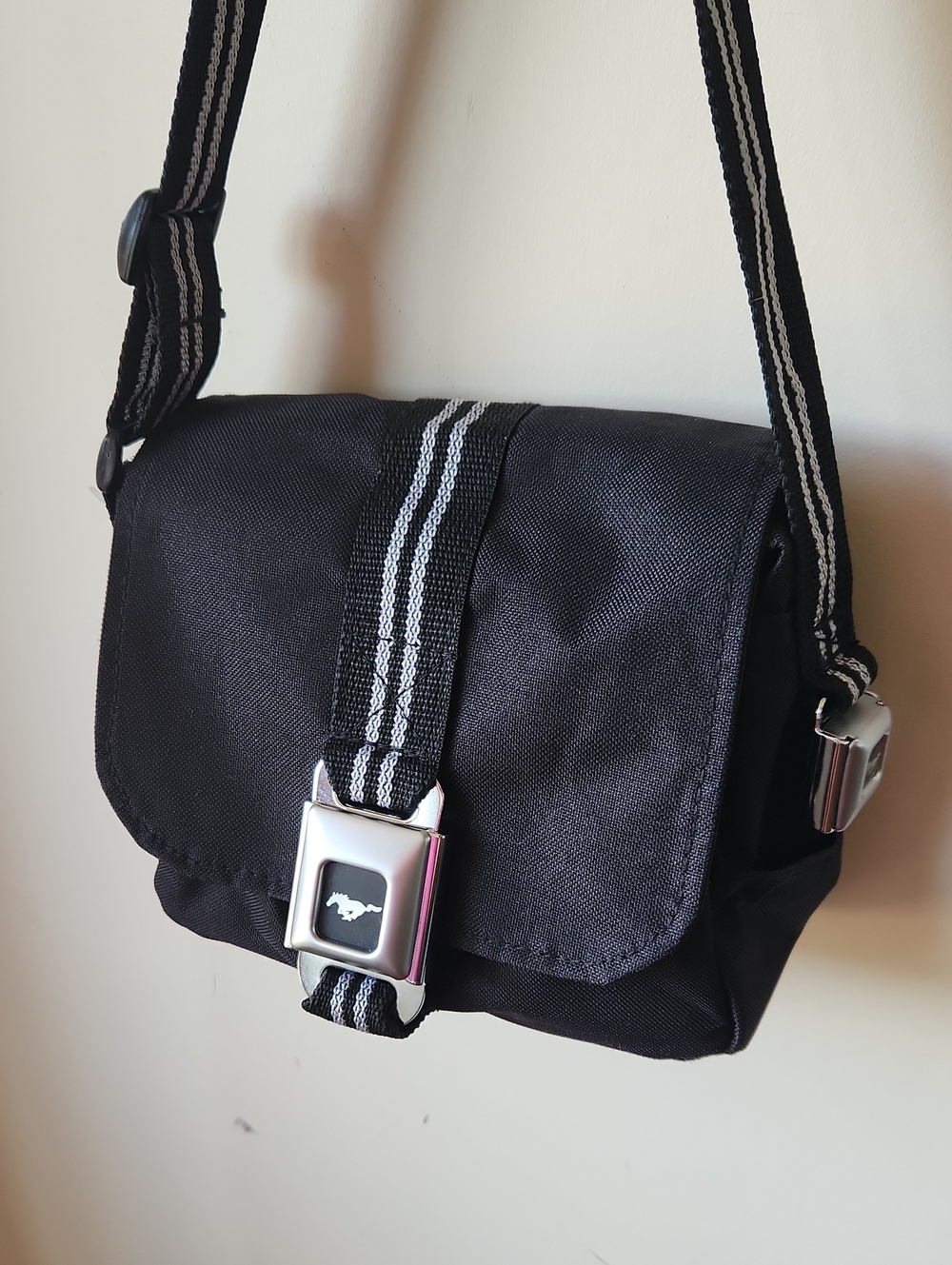 Ford Mustang Purse Bag Seatbelt Buckle Black